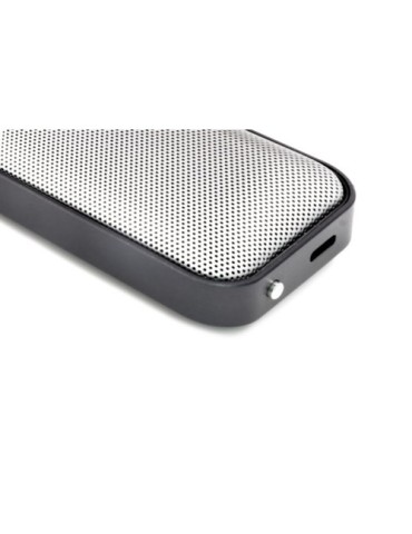 Enceinte sans fil publicitaire Nano de Brandcharger Matières : aluminium Couleurs : argenté marquage laser ultra précis