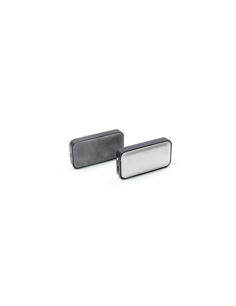 Enceinte sans fil publicitaire Nano de Brandcharger Matières : aluminium Couleurs : argenté objet promotionnel éco-responsable