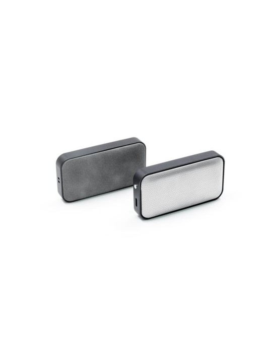 Enceinte sans fil publicitaire Nano de Brandcharger Matières : aluminium Couleurs : argenté objet promotionnel éco-responsable
