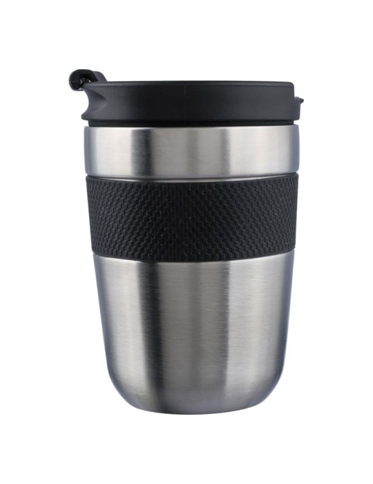 Mug isotherme  en acier inoxydable recyclé - Keith Matières : acier inoxydable Couleurs : argenté marquage laser ultra précis