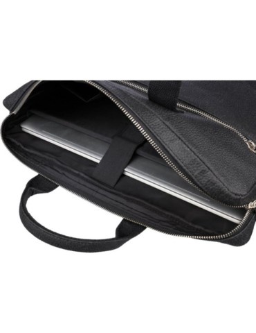 Sacoche publicitaire en peau de tomate pour ordinateur de 15'' Lillian Matières : coton Couleurs : noir cadeau collaborateur pre