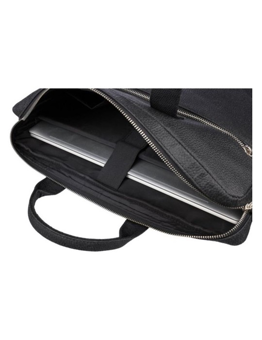Sacoche publicitaire en peau de tomate pour ordinateur de 15'' Lillian Matières : coton Couleurs : noir cadeau collaborateur pre