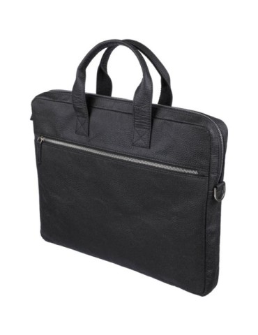 Sacoche publicitaire en peau de tomate pour ordinateur de 15'' Lillian Matières : coton Couleurs : noir goodies entreprise desig
