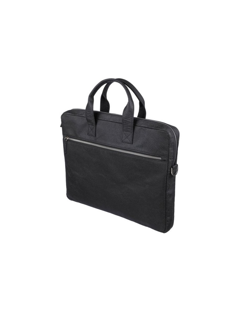 Sacoche publicitaire en peau de tomate pour ordinateur de 15'' Lillian Matières : coton Couleurs : noir goodies entreprise desig