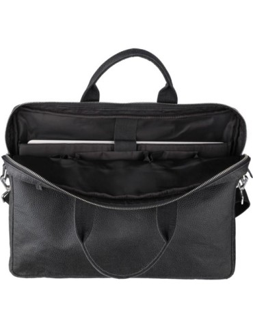 Sacoche publicitaire en peau de tomate pour ordinateur de 15'' Lillian Matières : coton Couleurs : noir cadeau client original
