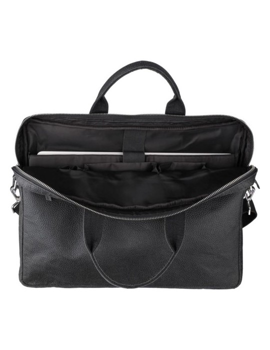 Sacoche publicitaire en peau de tomate pour ordinateur de 15'' Lillian Matières : coton Couleurs : noir cadeau client original