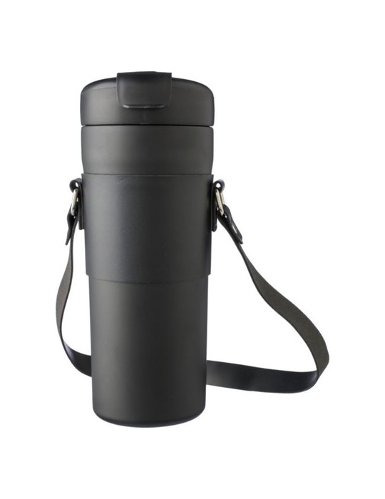 Gourde isotherme publicitaire de 730 ml en acier inoxydable Kelvin Matières : acier inoxydable Couleurs : noir