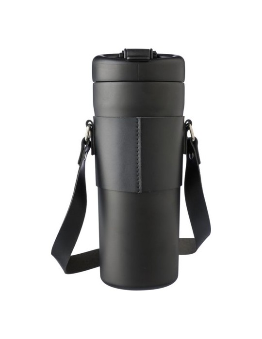 Gourde isotherme publicitaire de 730 ml en acier inoxydable Kelvin Matières : acier inoxydable Couleurs : noir impression haute 
