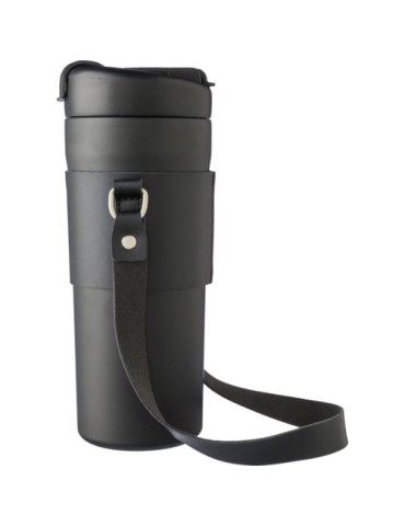 Gourde isotherme publicitaire de 730 ml en acier inoxydable Kelvin Matières : acier inoxydable Couleurs : noir marquage laser ul
