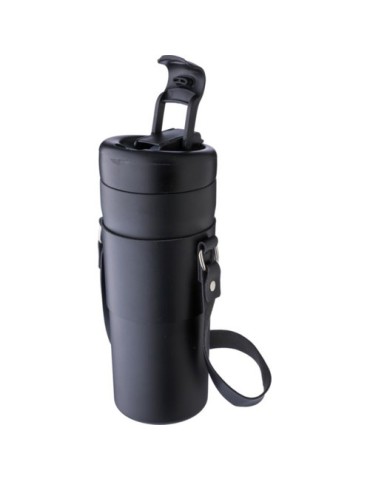 Gourde isotherme publicitaire de 730 ml en acier inoxydable Kelvin Matières : acier inoxydable Couleurs : noir objet promotionne