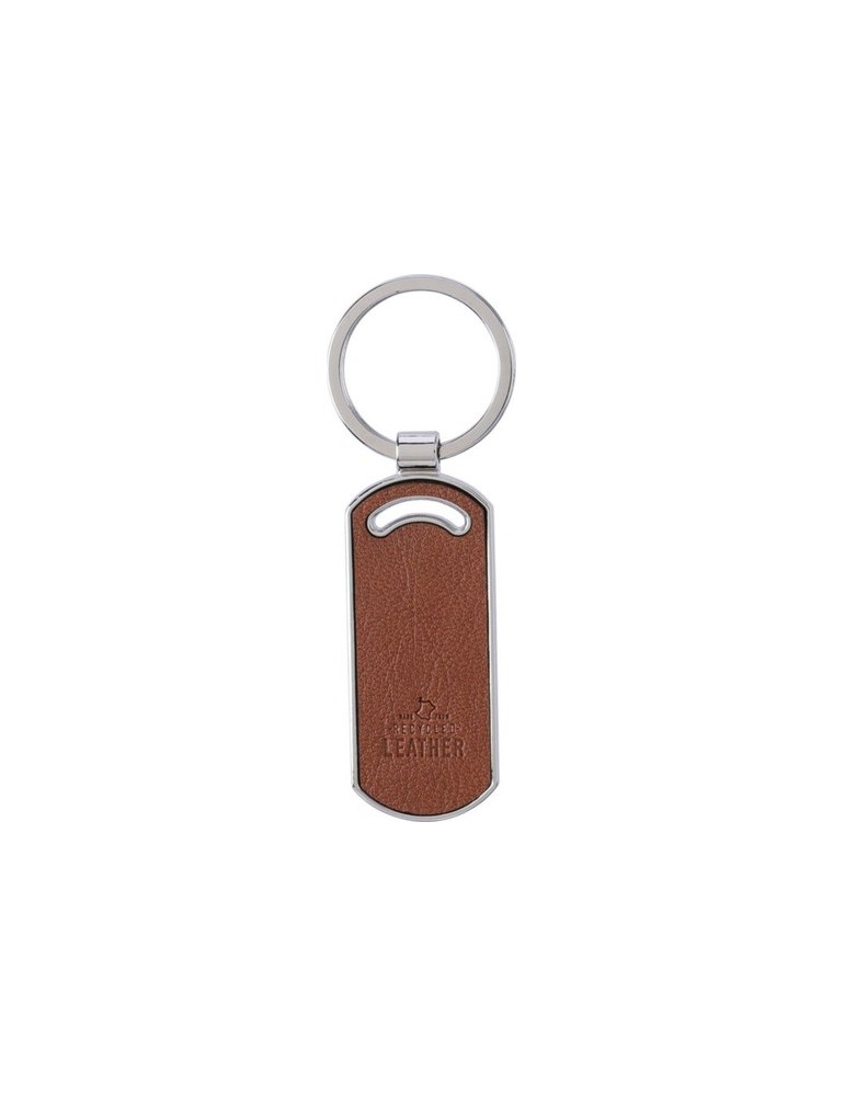Porte-clé publicitaire en cuir recyclé Jill Matières : cuir recyclé Couleurs : brun personnalisable avec votre logo
