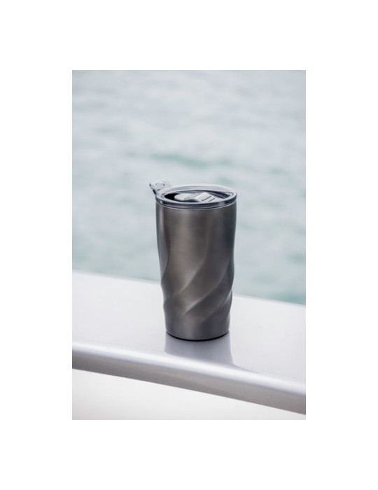 Mug nomade publicitaire  Vortex Calix Brandcharger Matières : acier inoxydable Couleurs : gun objet promotionnel éco-responsable