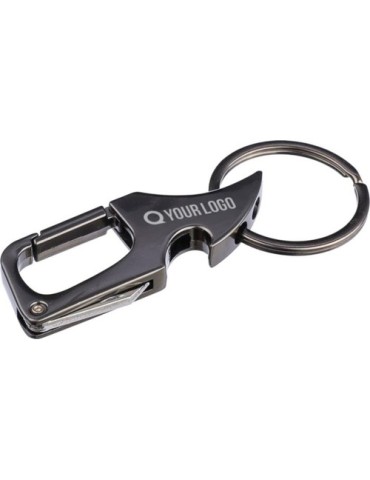 Porte-clés mousqueton en métal personnalisé Bella Matières : métal Couleurs : gun marquage laser ultra précis