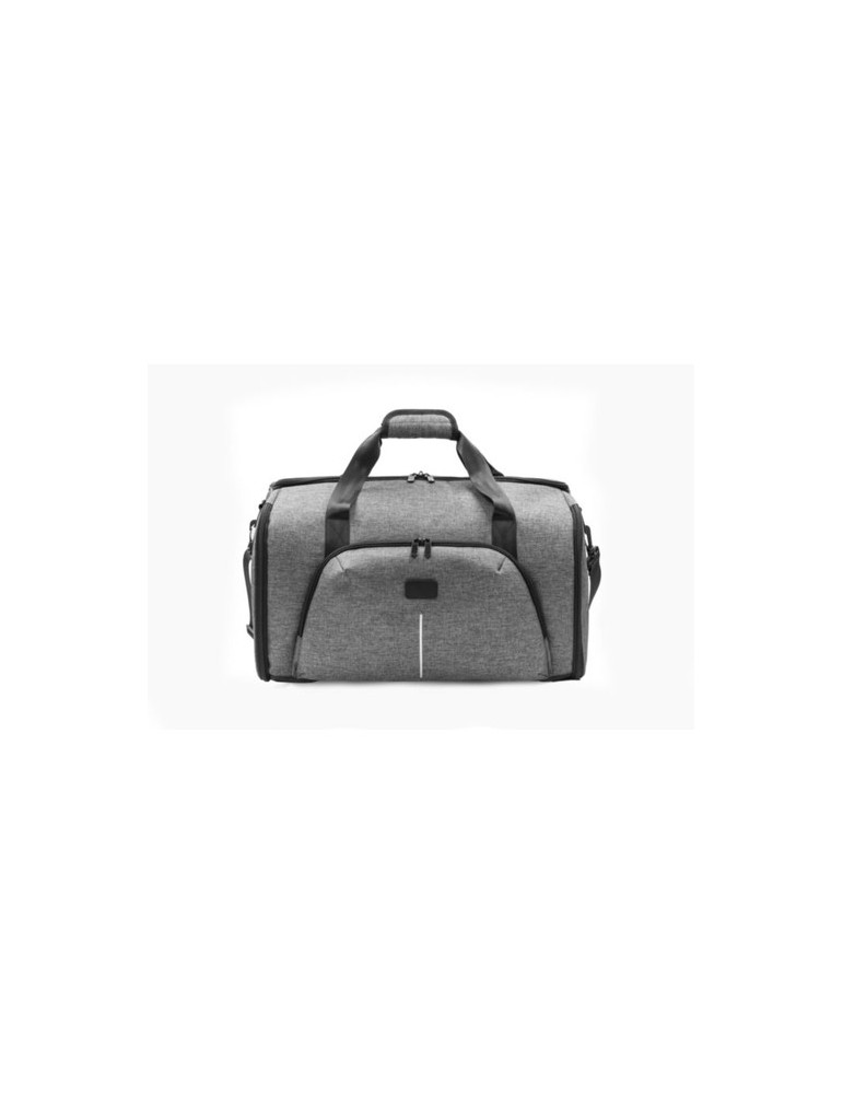 Sac de voyage publicitaire personnalisé Voyager Brandcharger Matières : polyester Couleurs : gris cadeau collaborateur premium