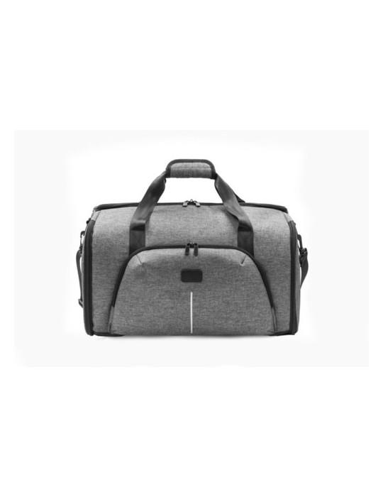 Sac de voyage publicitaire personnalisé Voyager Brandcharger Matières : polyester Couleurs : gris cadeau collaborateur premium
