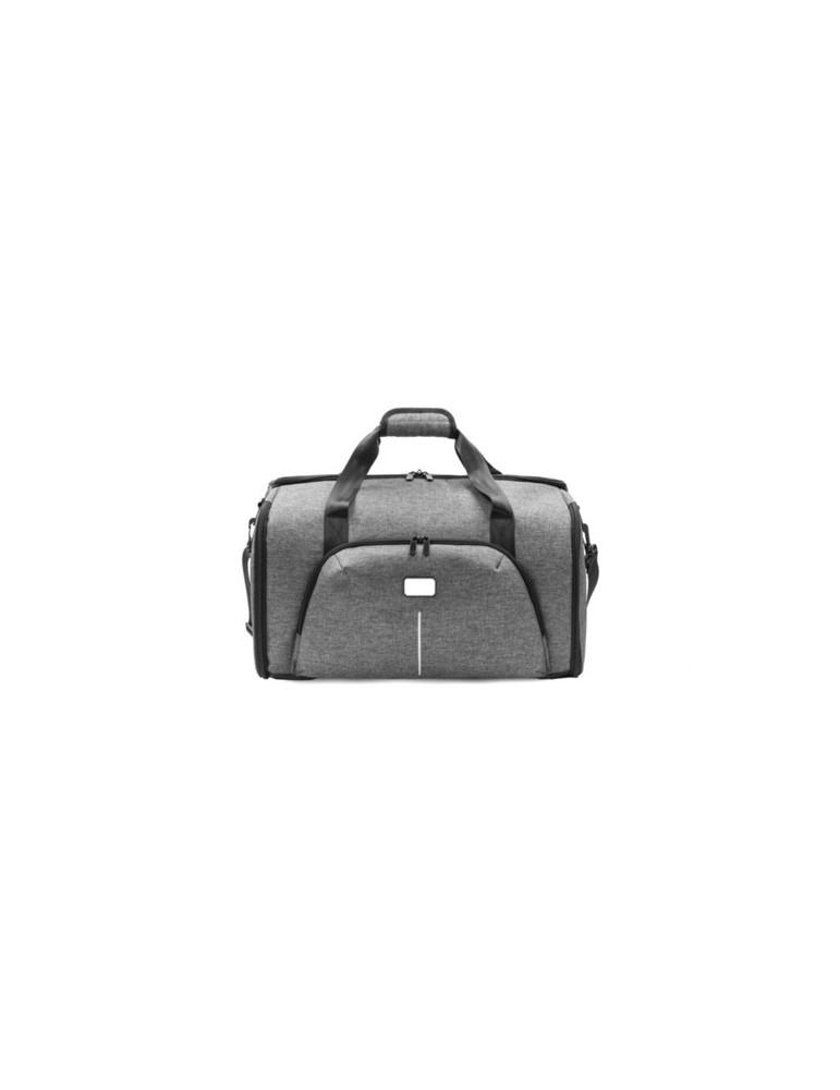 Sac de voyage publicitaire personnalisé Voyager Brandcharger Matières : polyester Couleurs : gris personnalisation rapide en Fra