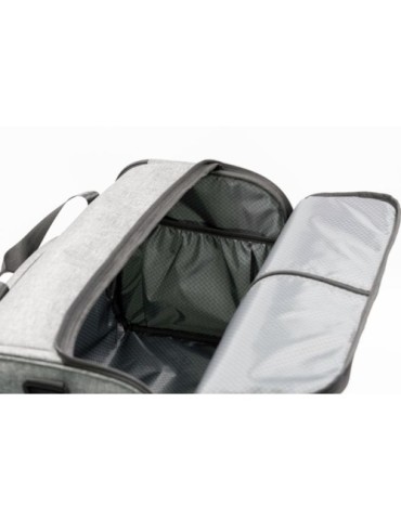 Sac de voyage publicitaire personnalisé Voyager Brandcharger Matières : polyester Couleurs : gris cadeau client original