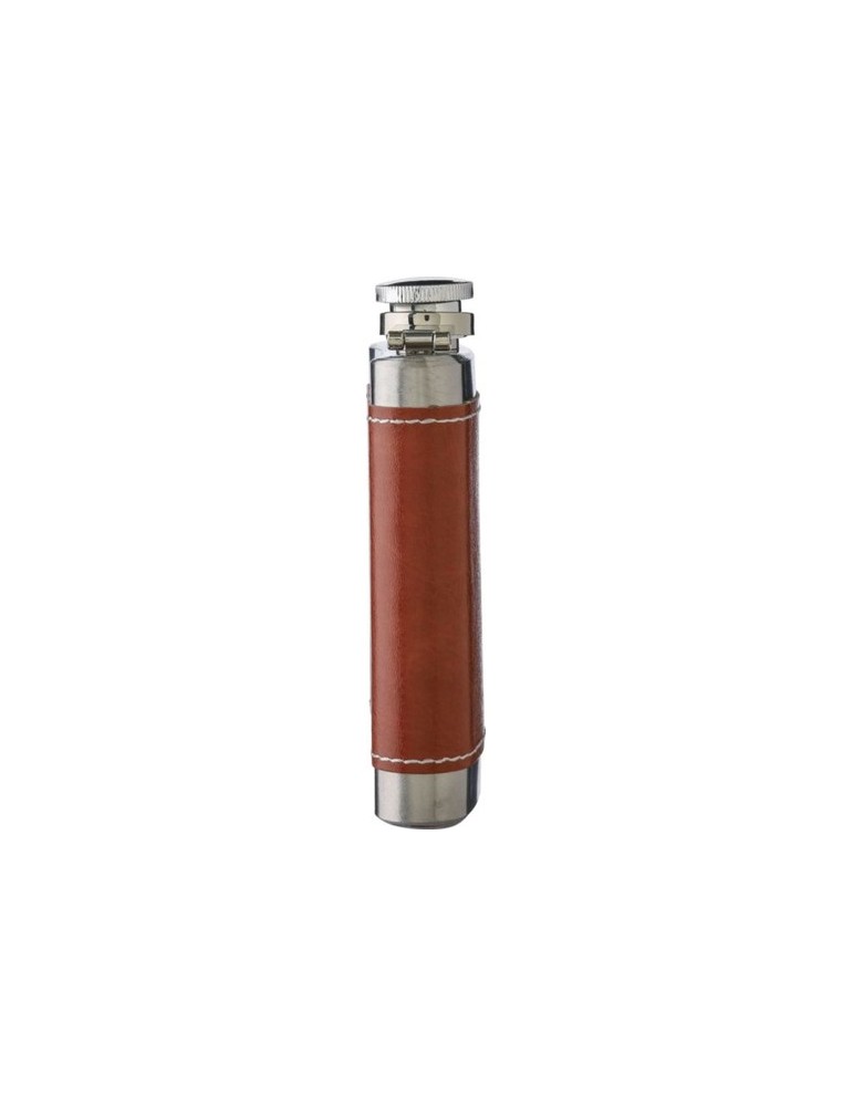 Flasque publicitaire de 100 ml en acier inoxydable et PU Cedric Matières : acier inoxydable Couleurs : brun goodies publicitaire