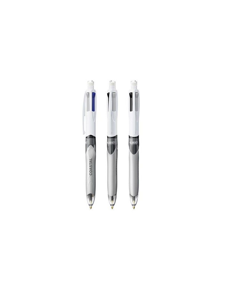 Stylo Bille Publicitaire 4 Couleurs 3+1HB BIC® Matières : plastique Couleurs : blanc