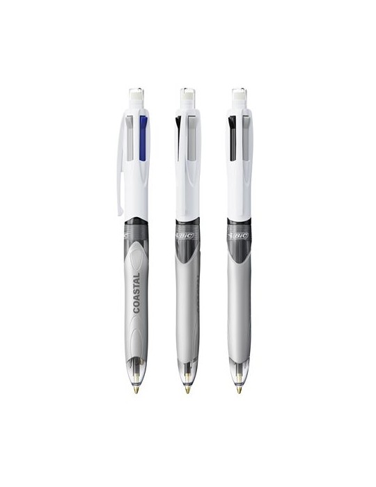 Stylo Bille Publicitaire 4 Couleurs 3+1HB BIC® Matières : plastique Couleurs : blanc