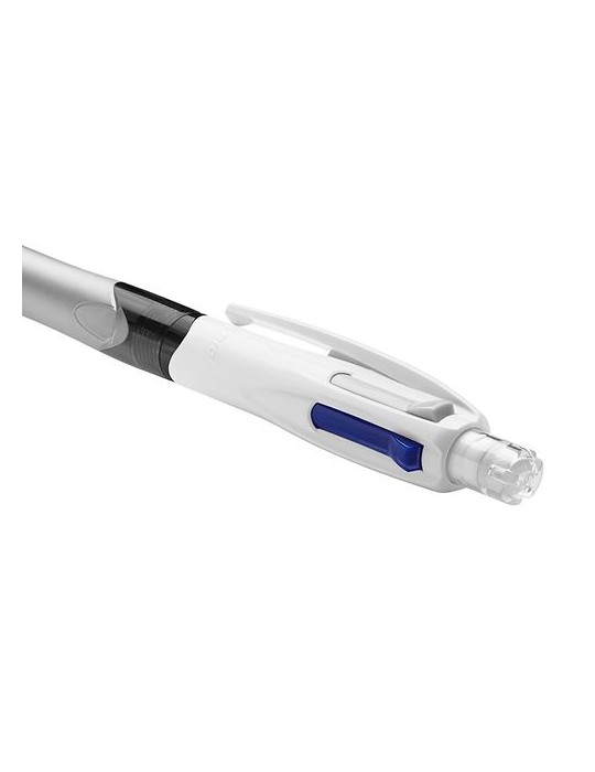 Stylo Bille Publicitaire 4 Couleurs 3+1HB BIC® Matières : plastique Couleurs : blanc cadeau entreprise pas cher