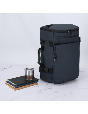 Sac à Dos Publicitaire Éco-responsable Rigan Matières : PU Couleurs : noir accessoire événementiel unique