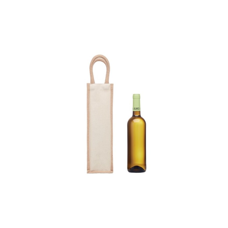 Sac en jute  pour bouteille personnalisable - CAMPO DI VINO Matières : jute Couleurs : beige personnalisable avec votre logo