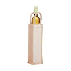 Sac en jute  pour bouteille personnalisable - CAMPO DI VINO Matières : jute Couleurs : beige cadeau entreprise pas cher