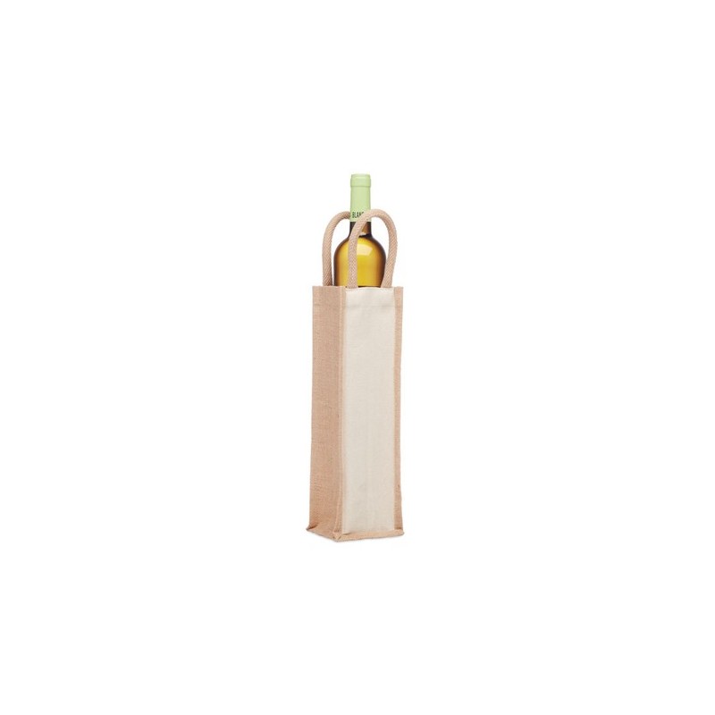Sac en jute  pour bouteille personnalisable - CAMPO DI VINO Matières : jute Couleurs : beige cadeau entreprise pas cher