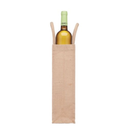 Sac en jute  pour bouteille personnalisable - CAMPO DI VINO Matières : jute Couleurs : beige impression haute définition