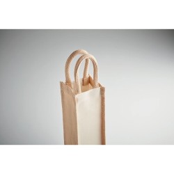 Sac en jute  pour bouteille personnalisable - CAMPO DI VINO Matières : jute Couleurs : beige marquage laser ultra précis
