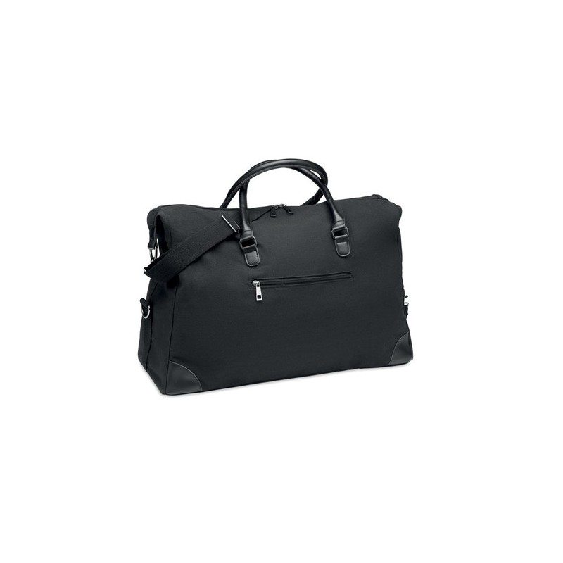 Sac week-end en toile 340gr/m² personnalisé - MONACO Matières : coton Couleurs : noir