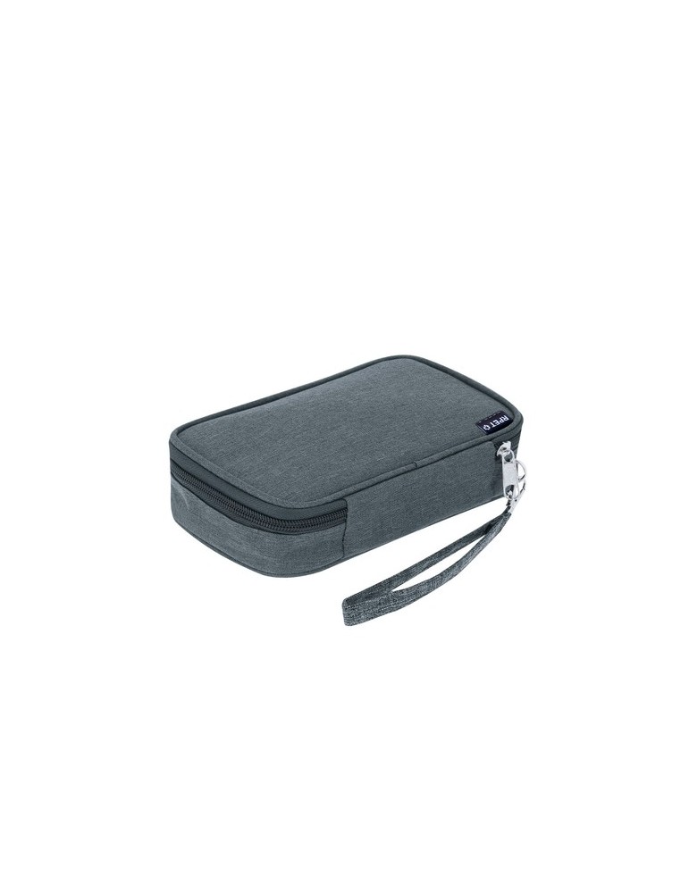 Trousse organisatrice personnalisée  Zimmer Couleurs : gris Matières : polyester recyclé cadeau entreprise pas cher