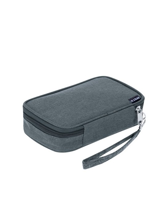 Trousse organisatrice personnalisée  Zimmer Couleurs : gris Matières : polyester recyclé cadeau entreprise pas cher