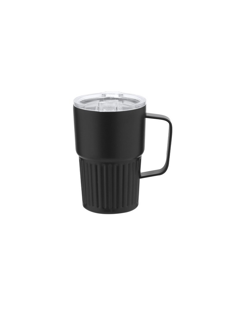 Tasse thermique personnalisée en acier inoxydable - Finbar Couleurs : noir Matières : acier inoxydable recyclé