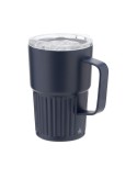 Tasse thermique personnalisée en acier inoxydable - Finbar Couleurs : noir Matières : acier inoxydable recyclé cadeau collaborat