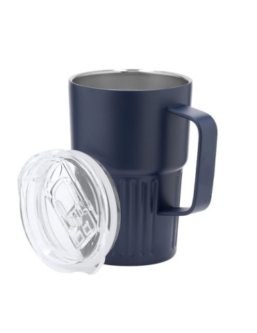 Tasse thermique personnalisée en acier inoxydable - Finbar Couleurs : noir Matières : acier inoxydable recyclé accessoire événem