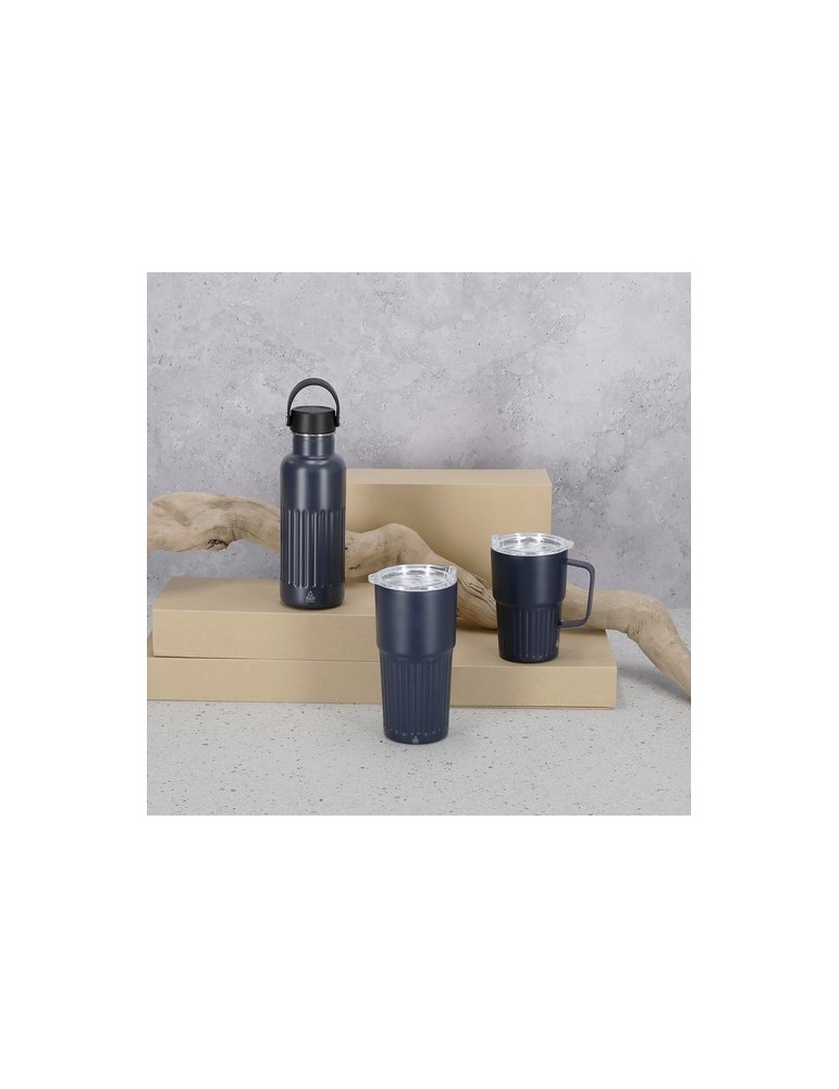 Tasse thermique personnalisée en acier inoxydable - Finbar Couleurs : noir Matières : acier inoxydable recyclé objet publicitair