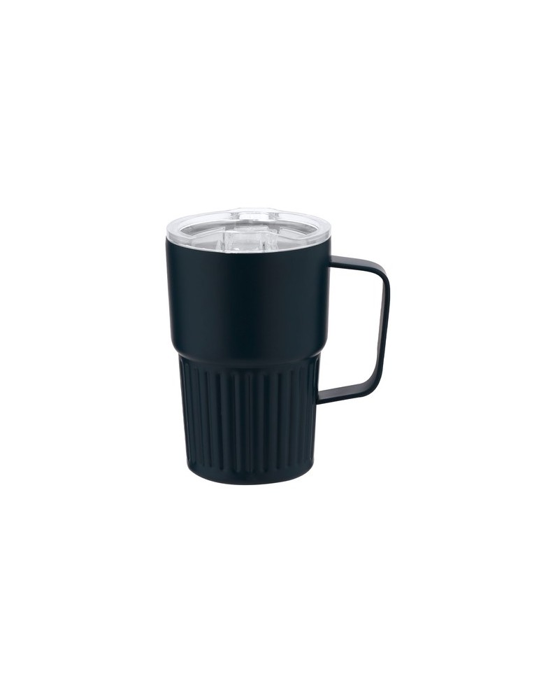 Tasse thermique personnalisée en acier inoxydable - Finbar Couleurs : noir Matières : acier inoxydable recyclé personnalisable a