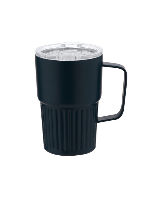 Tasse thermique personnalisée en acier inoxydable - Finbar Couleurs : bleu marine Matières : acier inoxydable recyclé cadeau ent