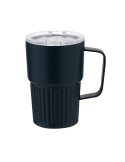 Tasse thermique personnalisée en acier inoxydable - Finbar Couleurs : bleu marine Matières : acier inoxydable recyclé cadeau ent