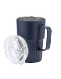Tasse thermique personnalisée en acier inoxydable - Finbar Couleurs : bleu marine Matières : acier inoxydable recyclé personnali