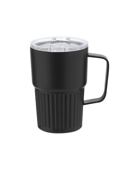 Tasse thermique personnalisée en acier inoxydable - Finbar Couleurs : bleu marine Matières : acier inoxydable recyclé goodies pu