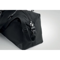 Sac week-end en toile 340gr/m² personnalisé - MONACO Matières : coton Couleurs : noir marquage laser ultra précis