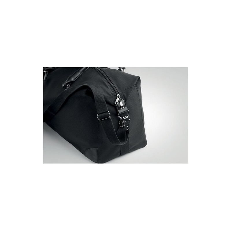 Sac week-end en toile 340gr/m² personnalisé - MONACO Matières : coton Couleurs : noir marquage laser ultra précis