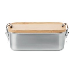 Lunch box en acier inoxydable personnalisée de 750ml - SONABOX Matières : bambou Couleurs : bois cadeau entreprise pas cher