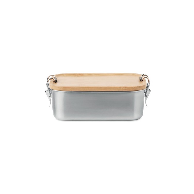 Lunch box en acier inoxydable personnalisée de 750ml - SONABOX Matières : bambou Couleurs : bois cadeau entreprise pas cher