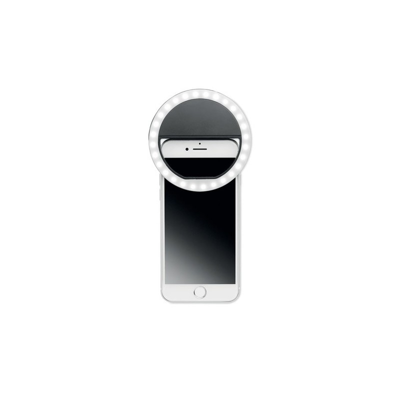 Lampe portable personnalisée pour selfie - HELIE Matières : polystyrène (PS) Couleurs : noir impression haute définition