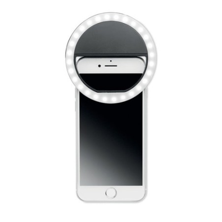 Lampe portable personnalisée pour selfie - HELIE Matières : polystyrène (PS) Couleurs : noir impression haute définition