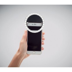 Lampe portable personnalisée pour selfie - HELIE Matières : polystyrène (PS) Couleurs : noir marquage laser ultra précis